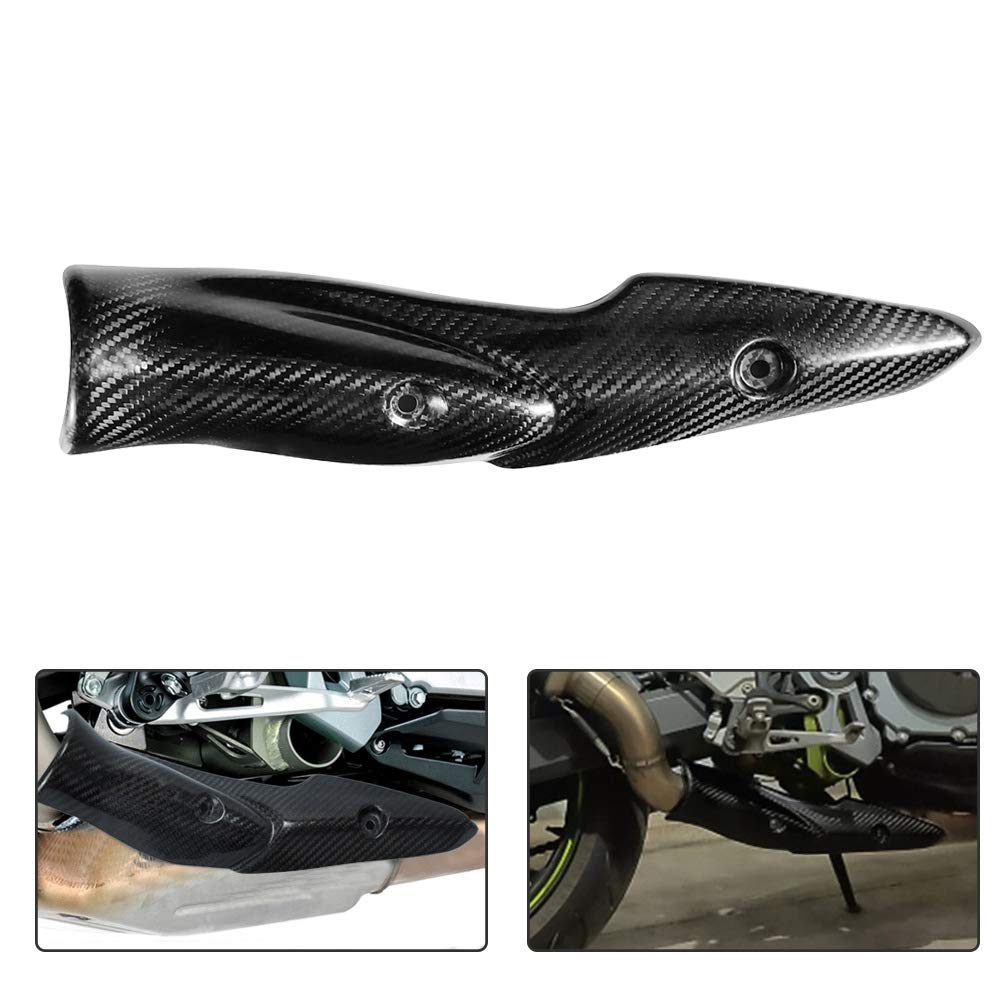 Scarico Moto Kawasaki z900, Sistema di Scarico Moto, Protezione Termica, Copertura Marmitta in Fibra di Carbonio per Kawasaki Z900 17-19