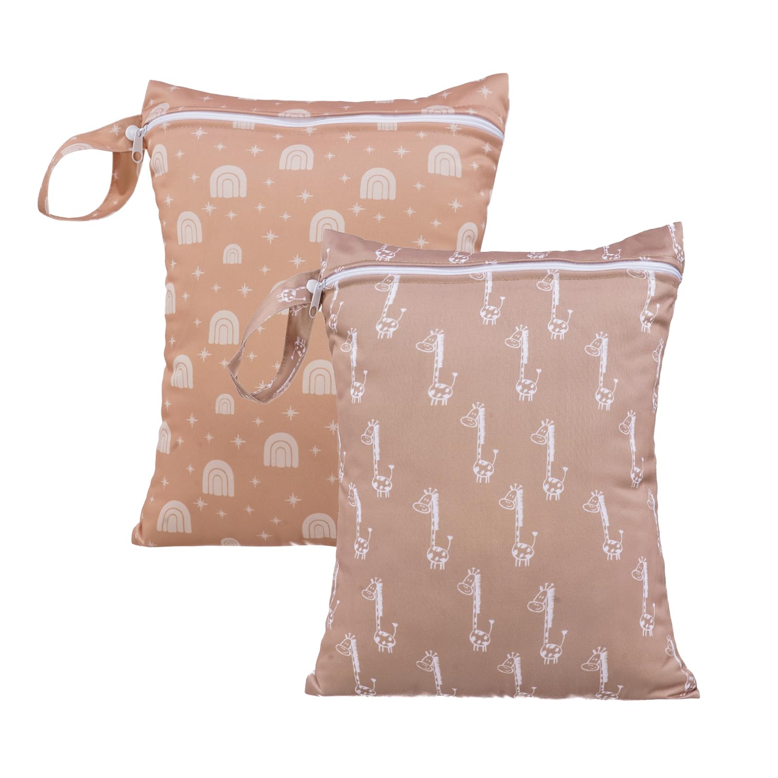HappyFlute 2pcs Wet Bag Waterproof Bag Set - Cactus and Animal Pattern Diaper Bag, Swim Bag, Beach Bag, Gym Bag, Wet/Dry Bag, Wet Clothes Bag, Wet Swimsuit Bag,10.2x14.4 inches. (Giraffe)-image-39