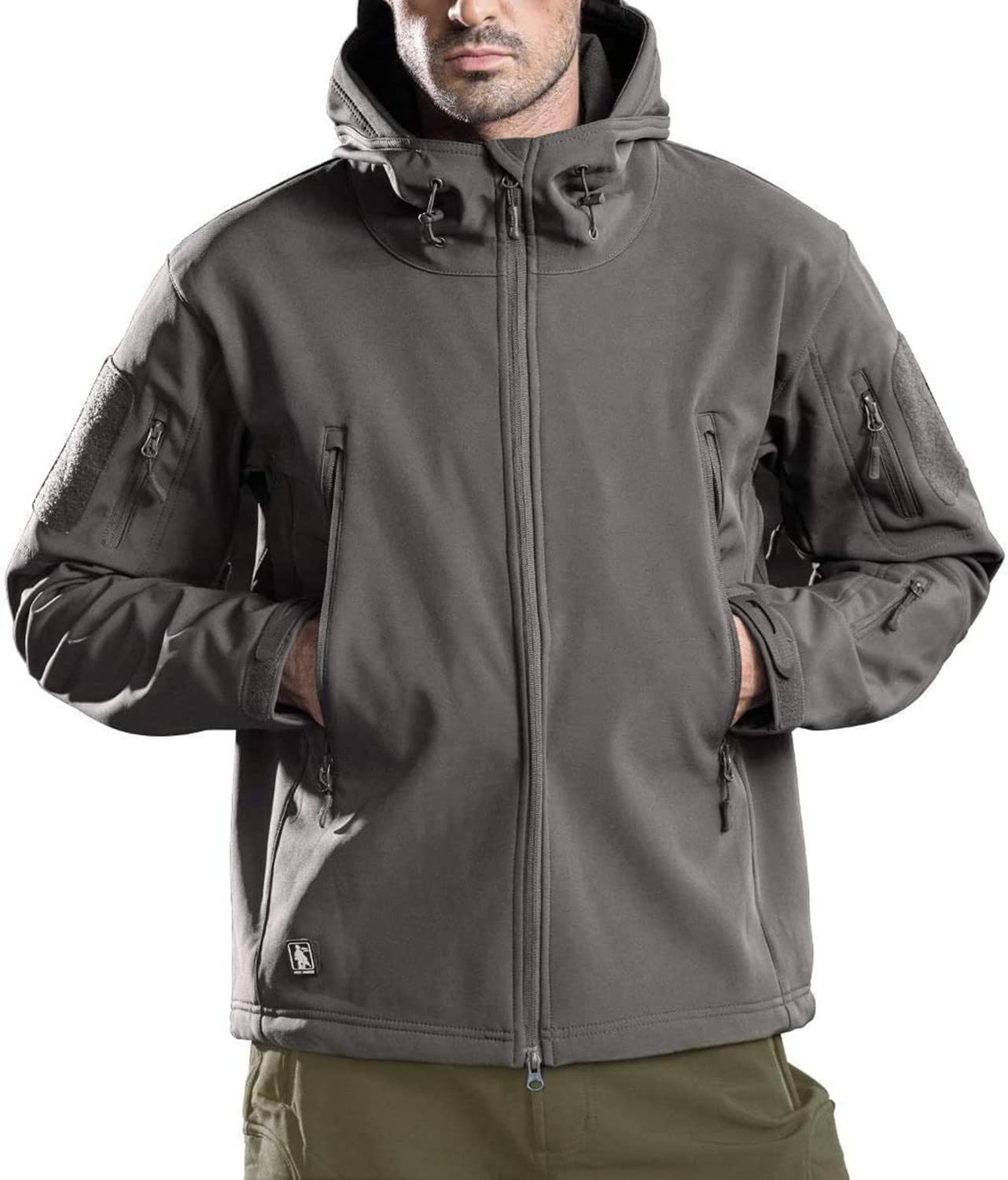 Giacca da Uomo con Cappuccio in Tessuto Softshell