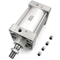 Vista 9 de Baomain Cilindro neumático de aire SC 125 x 100, puerto PT 1/2, orificio de 4.92 pulgadas, carrera de 3.94 pulgadas, varilla simple de doble efecto