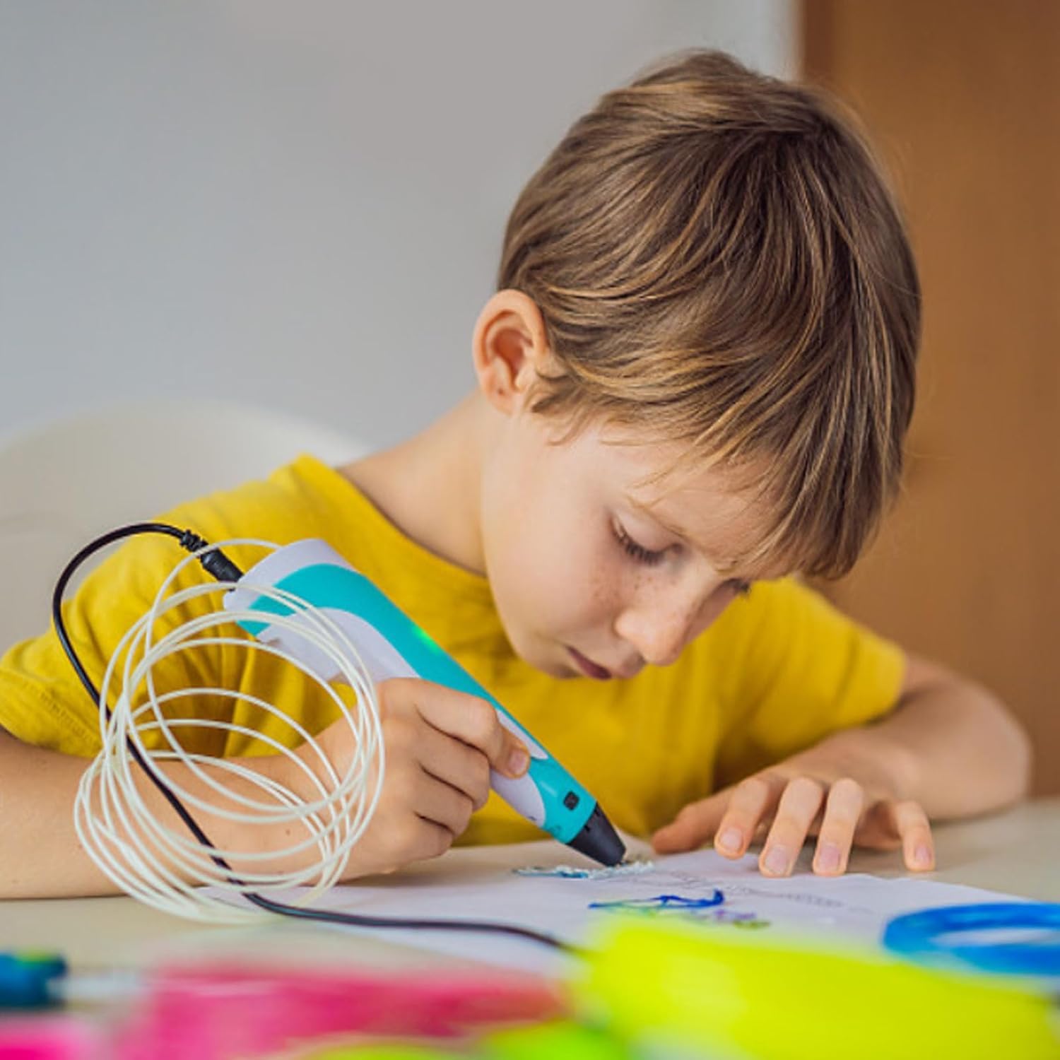 Modelli di Penne 3D Bambini, Carta da Disegno per Stampante 3D, 3D Modello di Graffiti per La Penna, con Piastra Trasparente, per Bambini, Principiante