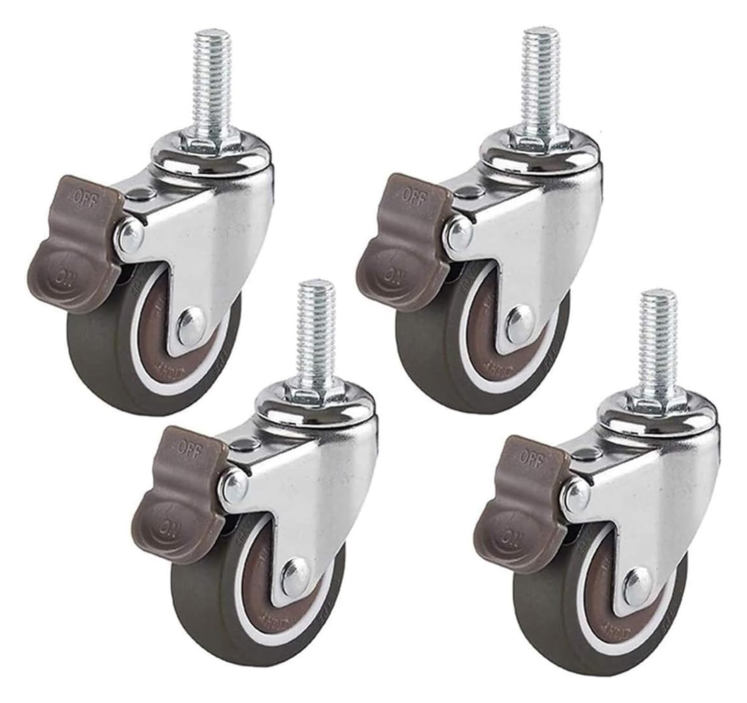 Swivel Caster Wheels,Castor Wheels,Castor, Swivel Caster Wheels Rubber Castor 360° Rotation Furniture Caster Set of 4 Load Bearing 150kg Heavy Duty Office Chair Casters Safe(M8)