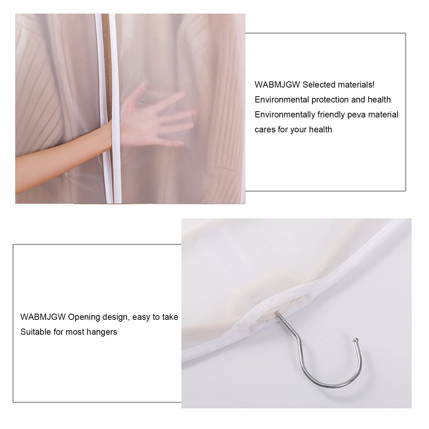 Fundas para Ropa Translucen 12 Piezas, Fundas para Ropa Impermeables A Prueba De Polvo, Fundas para Bolsas De Traje con Cremallera para Almacenamiento En Perchas De Armario,A-60x120cm (A 60x120cm