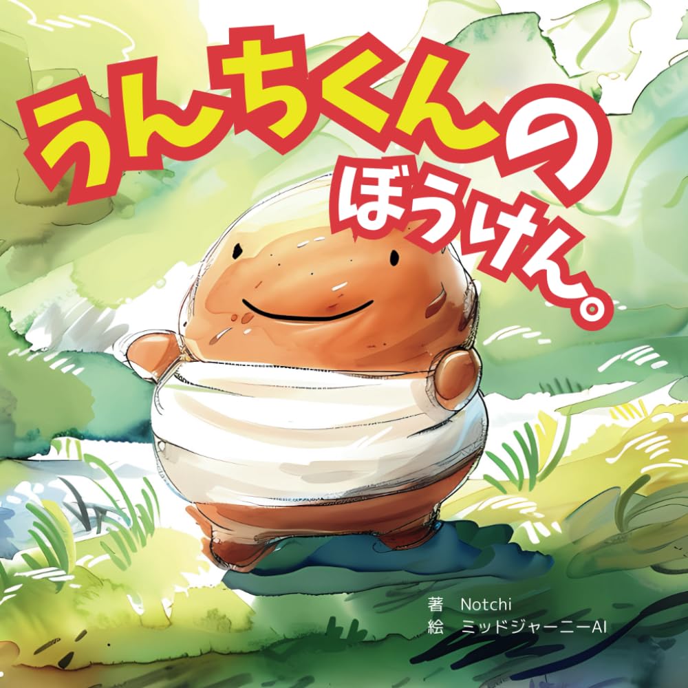 トイトレ絵本：男の子女の子3歳おすすめ「うんちくんのぼうけん」: 想像力を育む、読み聞かせ、ミッドジャーニーAI絵本：トイレですることに【ポジティブなイメージ】が持てるよう作成しました。