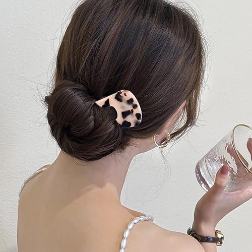 Miniatura 7 de Horquillas francesas para el cabello, con forma de U, 2 puntas de acetato para mujer, accesorios de peinado, paquete de 2