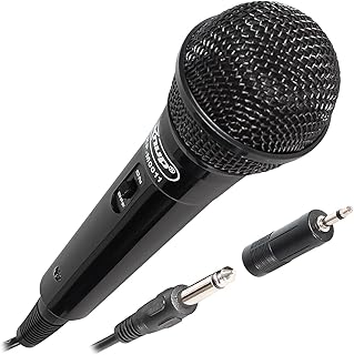 Microfone dinâmico com fio p10 amplificador/karaokê/conferências