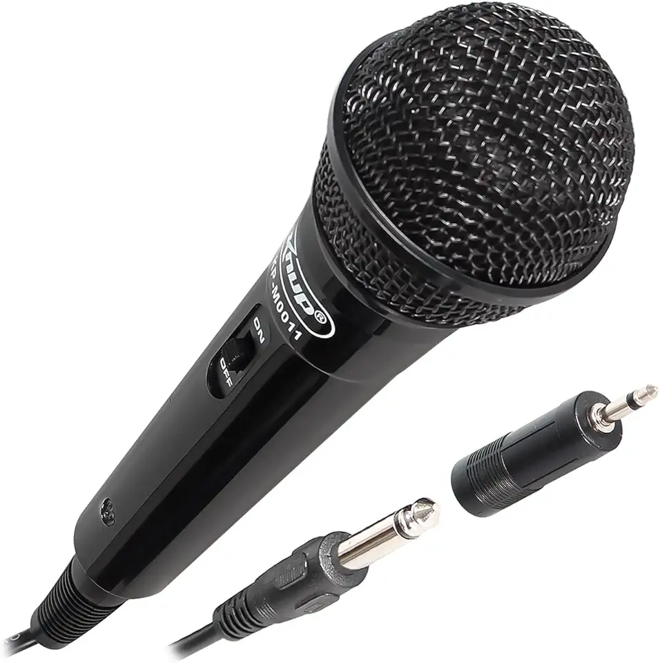 Microfone Dinâmico com Fio P10 Amplificador/Karaokê/Conferências