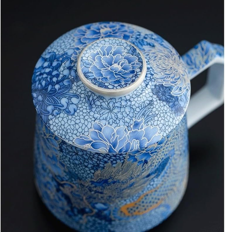 GSOUL Kungfu Tea cup Enameled Tea Separator Cups Filigree Silver Dragon Home Office Small Tea Cups