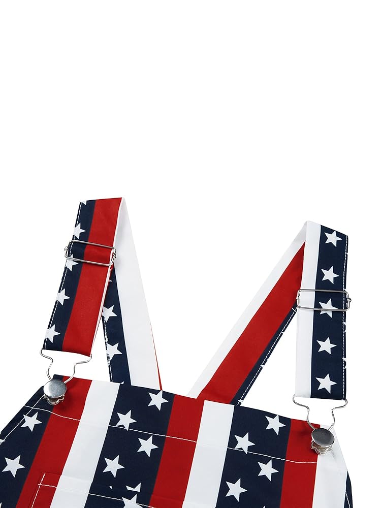 Amazon.com: American Flag Overalls Bib Denim Shorts Romper
