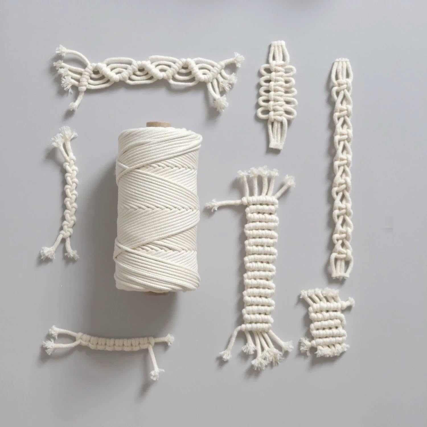 HOCEDO Cordón de macramé de algodón de 100M, 1mm-10mm, Hilo de Cuerda, Artesanías Hechas a Mano, Hilo Trenzado DIY, decoración del hogar para Fiesta de Boda