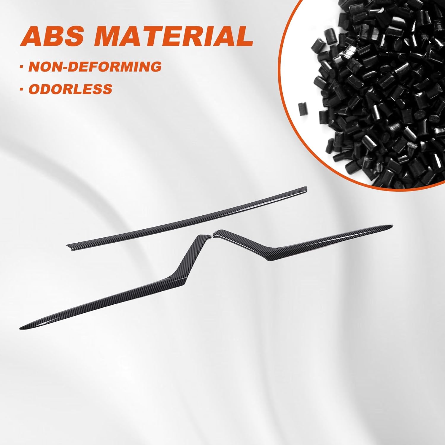 Car Front Bumper Upper Strips Cover Trim Compatible with Toyota Grand Highlander 2024 2025 2026,ABS Front Bumper Left and Right Molding Cover Trim Exterior Accessories 3PCS (Carbon Fiber Pattern)