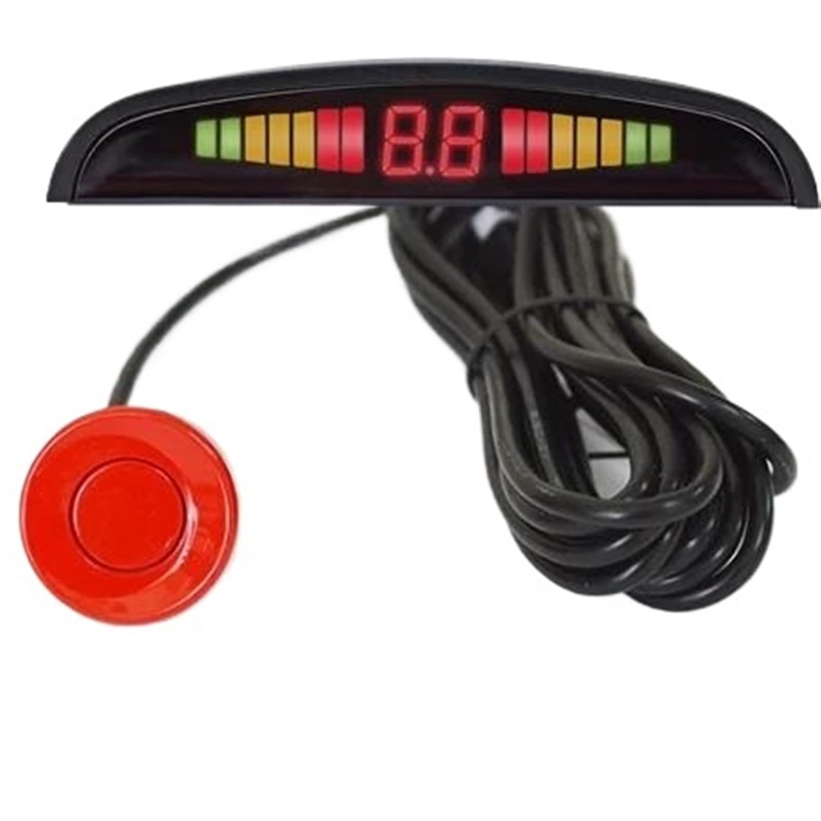 Sensori Parcheggio Auto Anteriori Posteriori Kit Sensore Di Parcheggio Per Auto Con Display Retroilluminato Con Interruttore, Di Rilevamento Del Monitor Di Retromarcia Con 4 Sensori(Rosso)