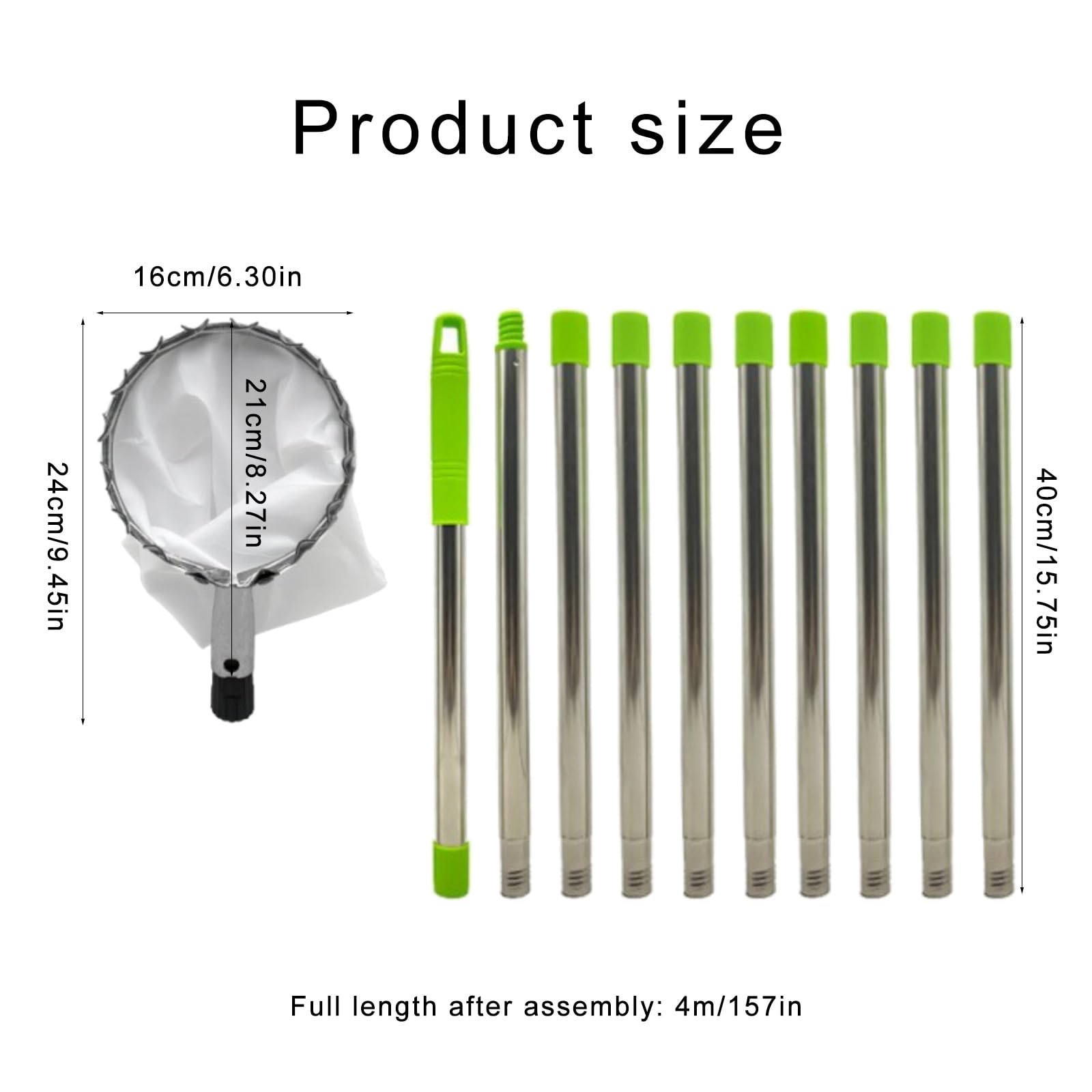 Herramienta de recolección de frutas extensible con varilla de acero inoxidable y bolsa de almacenamiento profesional para jardineros domésticos