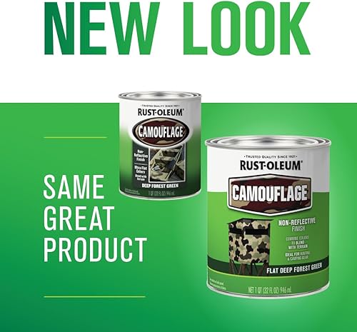 Miniatura 2 de Rust-Oleum 379560-2PK Pintura de camuflaje especial, cuarto de galón, verde bosque profundo plano, paquete de 2