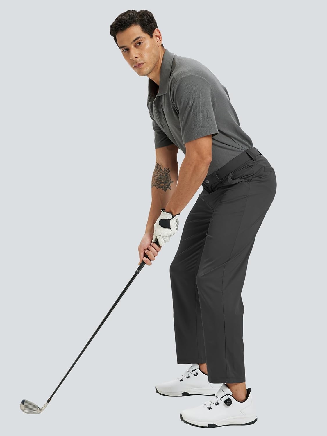 Men's Golf Pants Lightweight Work Dress Pants 30"/32"/34" Stretch Quick Dry Comfy Casual Trousers with Pockets - Image 2
