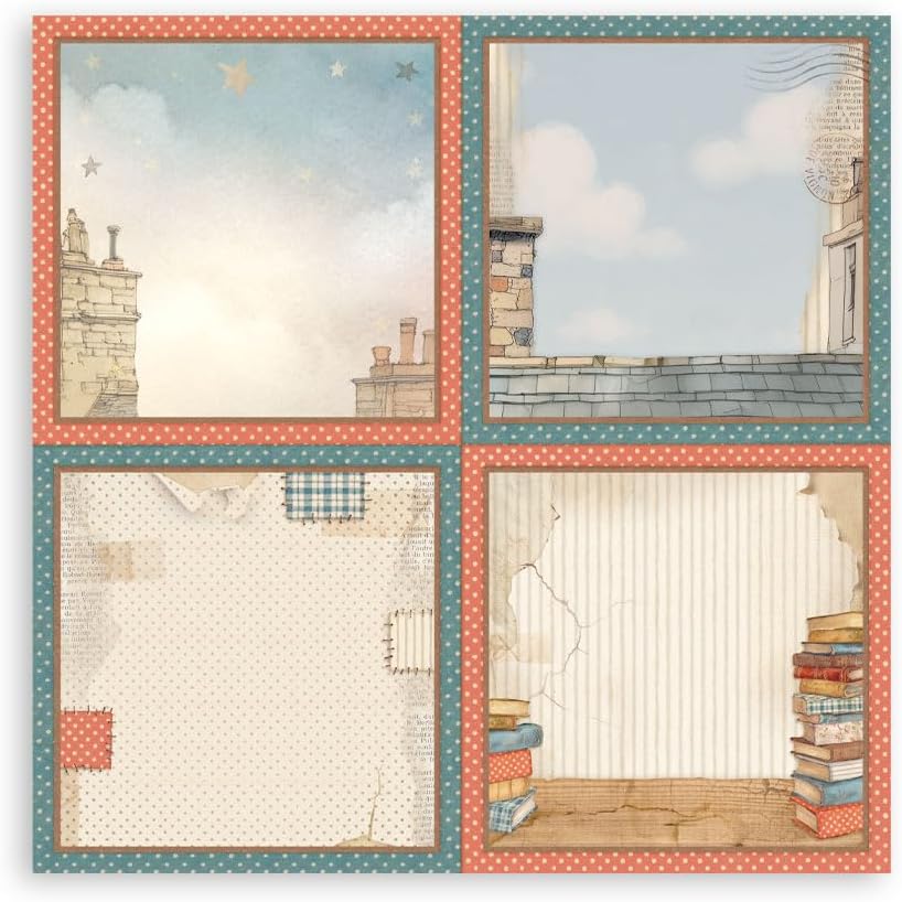 Stamperia - Scrapbook Paper Pad for Scrapbooking, Albums, Cards, Bullet Journals and More, Acid Free, Single Face, Perfect for Hobbies, Crafts, and Gifting (Family) (20.3 x 20.3cm)