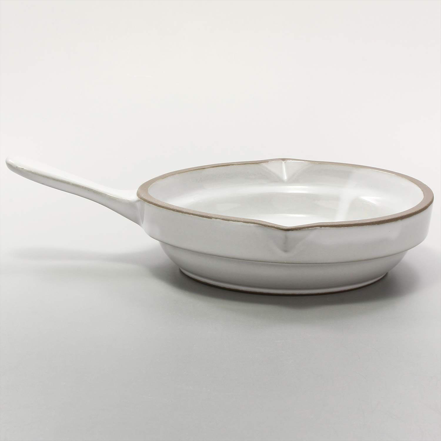 ?????(Ichikyu) Mino Ware 583-11 Heat-resistant Ceramic Plate with Handle Tricolor White Width 5.5 x Height 2.0 inches (14 cm) x Height 2.0 inches (5 cm) Microwave Oven Safe Made in Japan