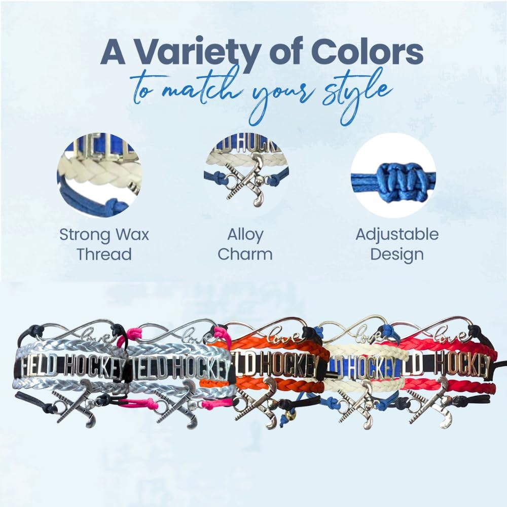 Field Hockey Charm Bracelet - Jewelry Gifts for Girl Players, Teams & Coaches