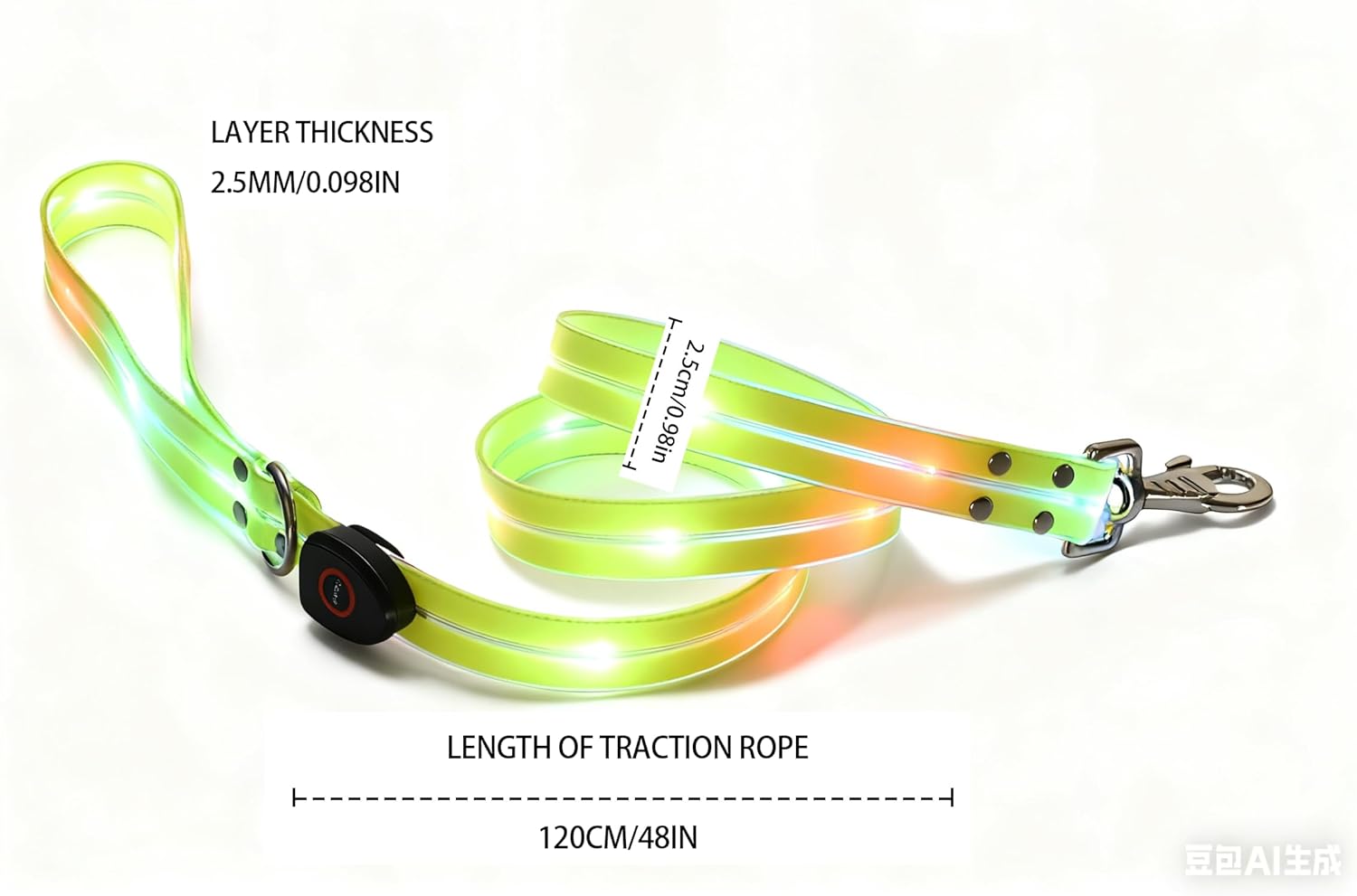 LED Dog Collar USB Rechargeable - Bright & High Visibility Lighted Glow Collar for Pet Night Walking ，Waterproof TPU Cuttable Glowing Pet Collar for Medium Large Dogs (Yellow Collar + Leash)