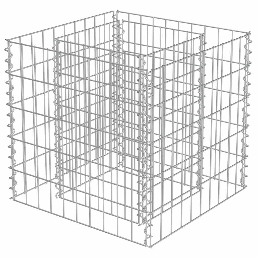 vidaXL Lit Surélevé à Gabion Acier Galvanisé 50x50x50 cm Jardinière Jardin
