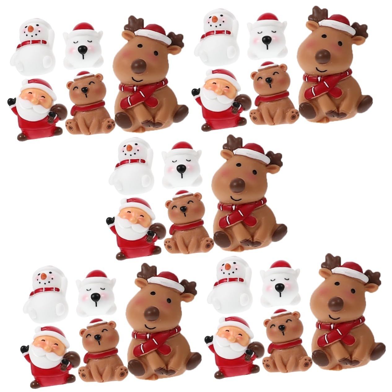 ULTECHNOVO 5 Ensembles Ornements du Père Noël Bonhomme De Neige Faire La Fête Décor De Noël Décoration Mini Aquarium Décorations De Figurines D'aquarium Résine 5 Pièces * 5