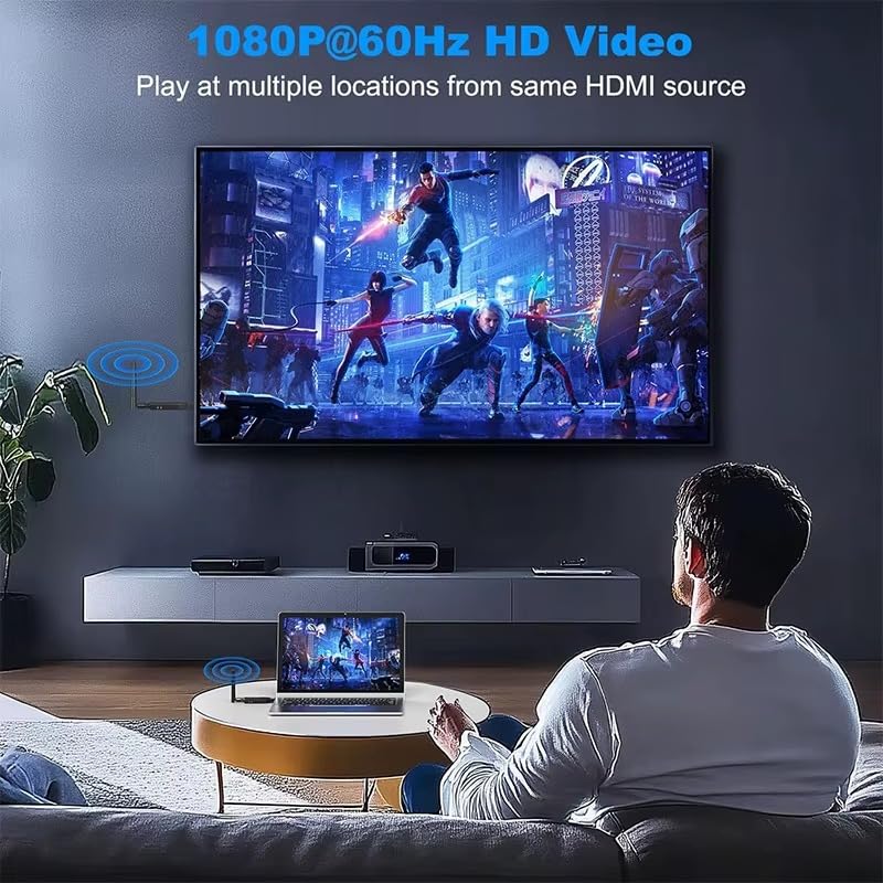 Image of Tobo Wireless HDMI Transmitter and Receiver, Plug and Play, 150M /492FT Long Range 2.4G /5G 1080P HD Output Extender Kit for Streaming Video /Audio from Laptop, PC to HDTV /TD-1548WA