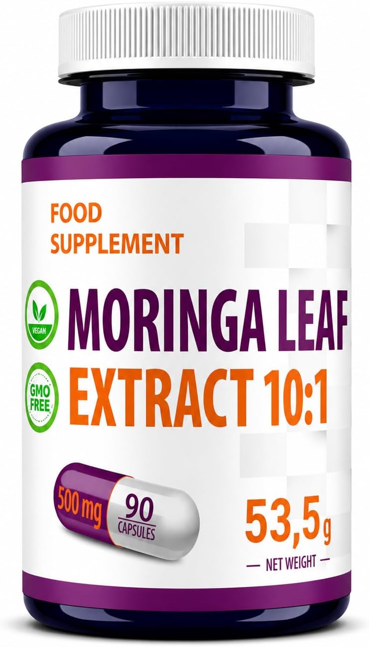 Hepatica Moringa Leaf (Moringa Oleifera) 5,000 mg Equivalent | Extract 10:1 500 mg | 90 Vegan Capsules | GMP & Independent Lab