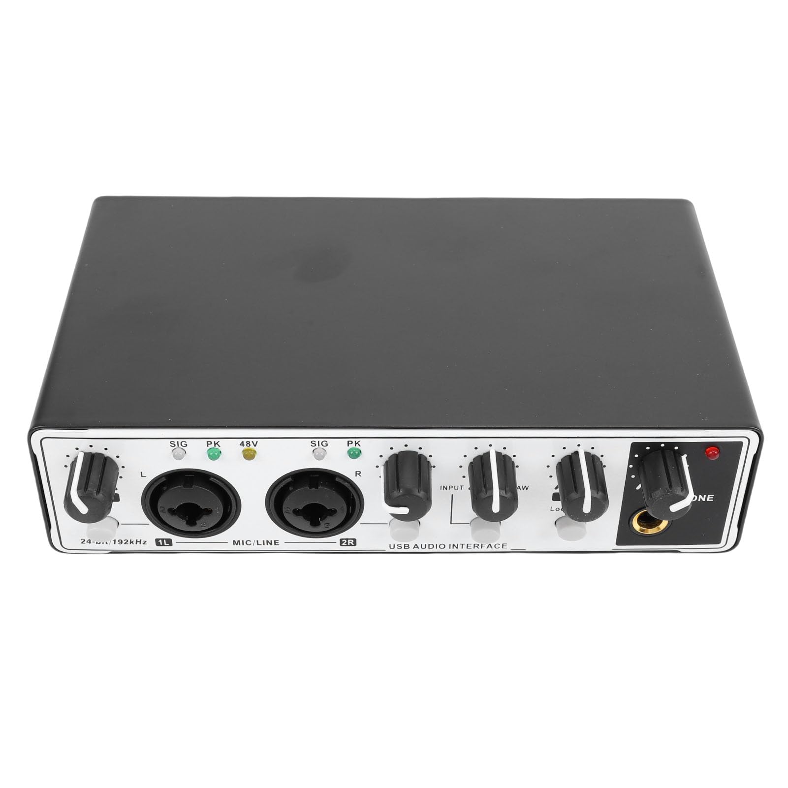 Annadue Interfaz de Audio USB C para Grabación, Streaming y Podcasting con 2 Entradas XLR/TRS, 24 Bits/192 KHz, Alimentación Fantasma de 48 V (blanco negro)
