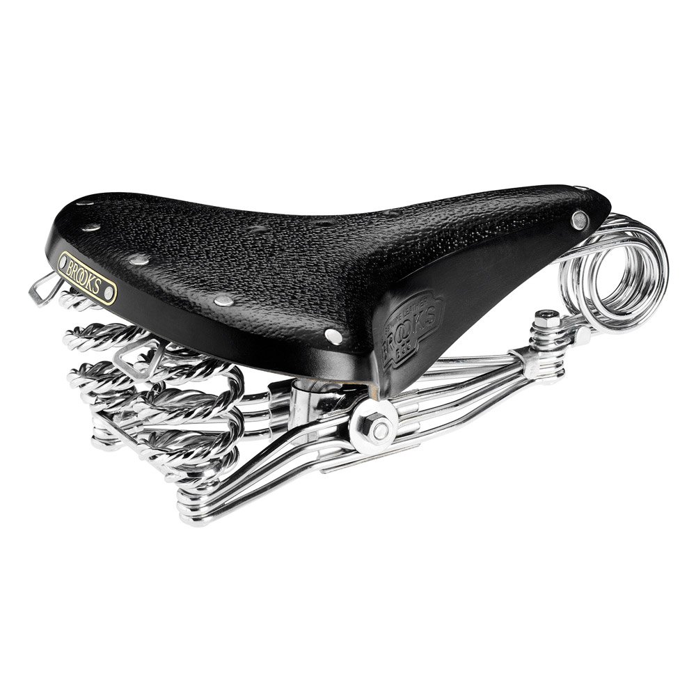 Brooks B33 Chrome Leather Saddle, for City Bikes Using Large Spring