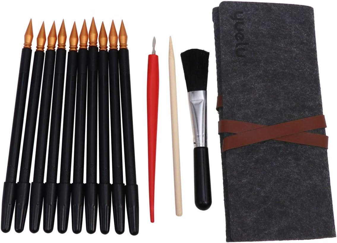 IWOWHERO 14pcs Set for Boys and Girls Drawing Tools Scratch Pen Brush Drawing Pad Included