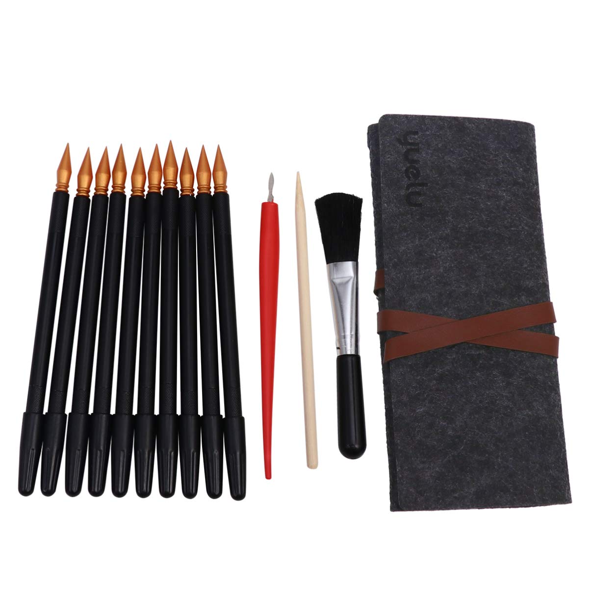 IWOWHERO 14-Piece Scratch Drawing Tool Set Dual Tip Scratch Paint Stylus for Adults Kids Scratchboard Stick Brush