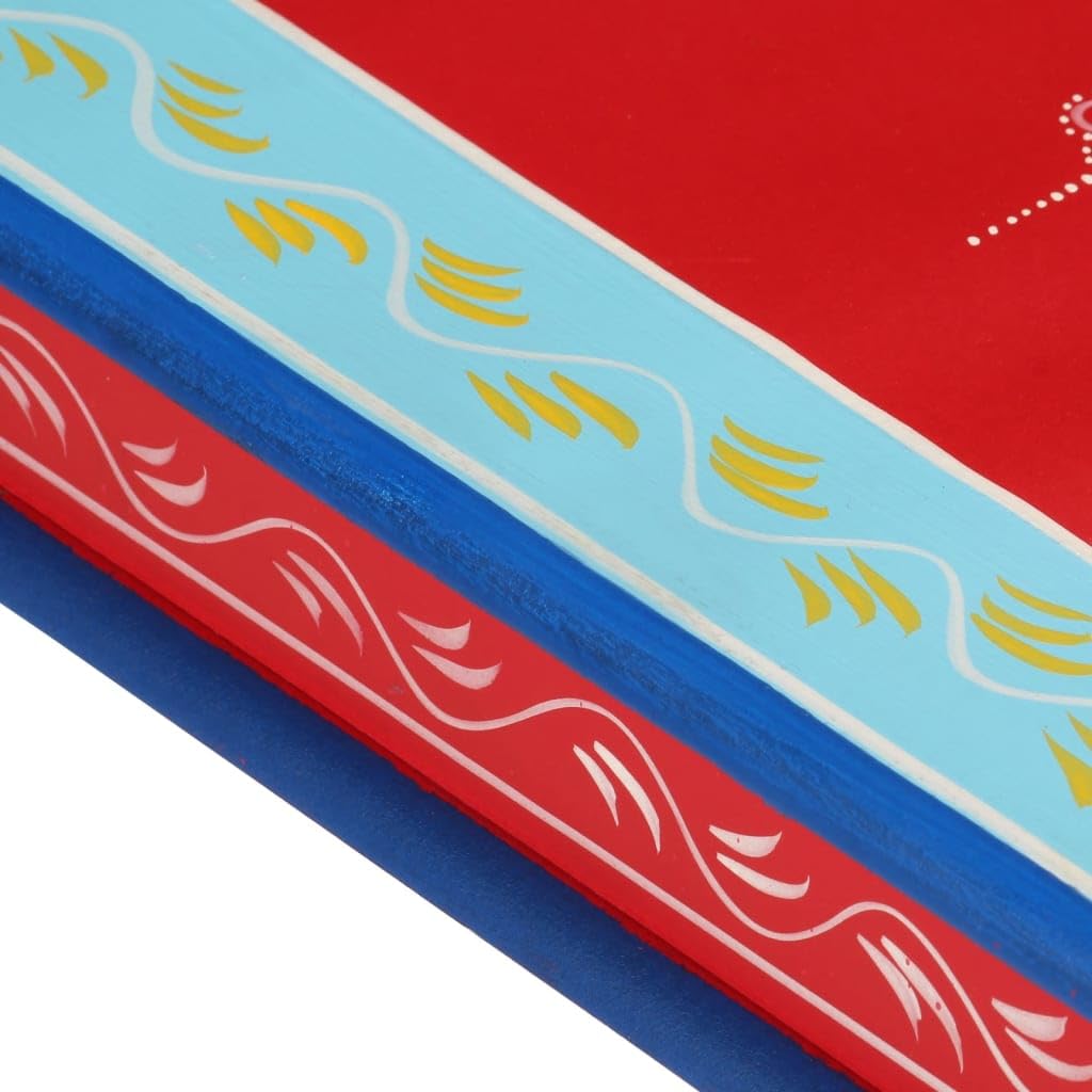 Tavolino Salotto Turchese Dipinto a Mano Legno Massello Mango