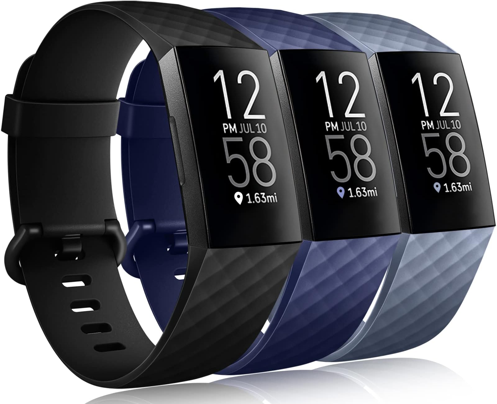 Wepro 防水バンド Fitbit Charge 4 / Charge 3 / Charge 3 SE対応 レディース メンズ 3パック S L