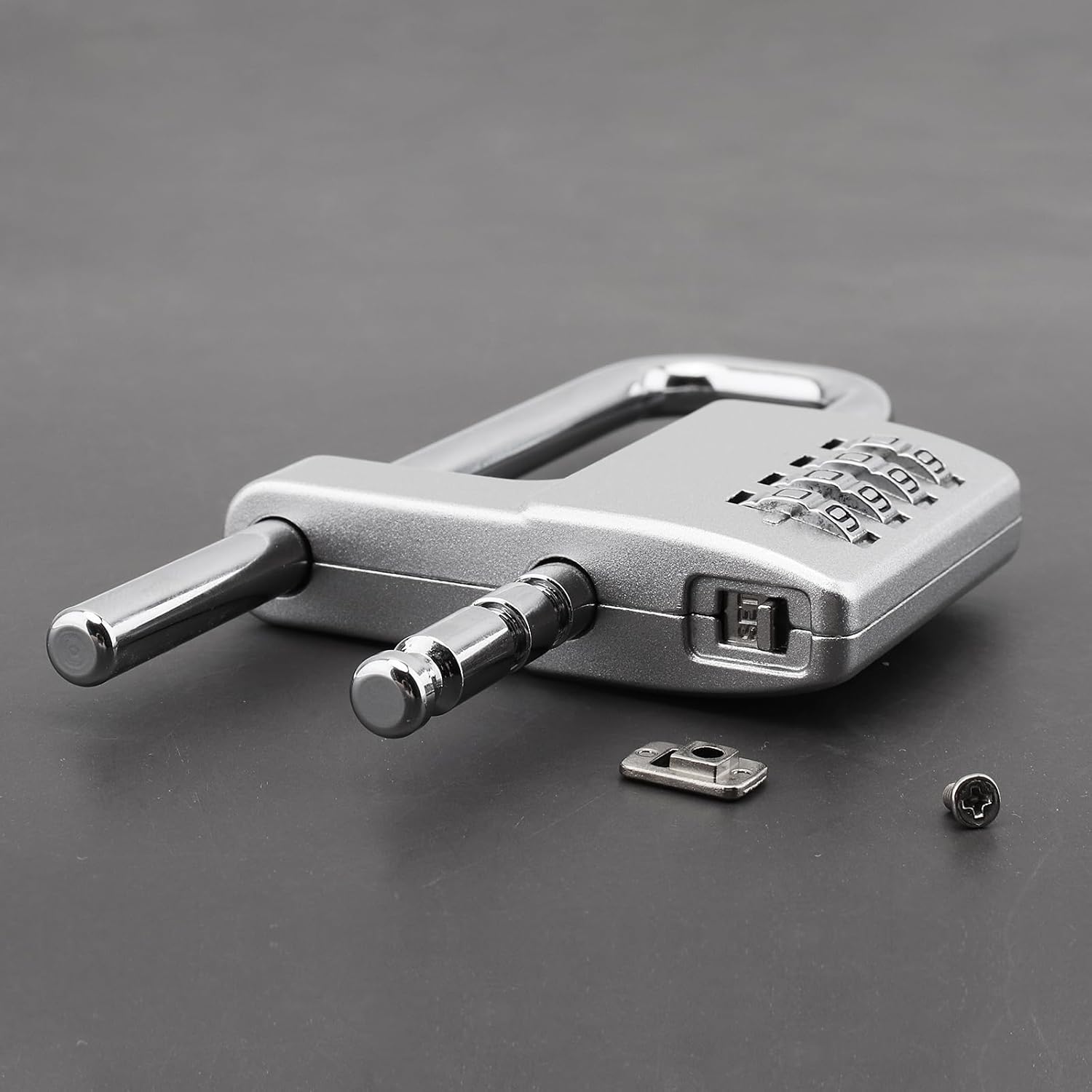 Cabinet Lock, 4 Digit Combination Padlock, Stainless Steel Gym Locker Lock Code Long Adjustable Shackle Locks for Outdoor, School, Sports lockers, Fence, Gate (Silver)