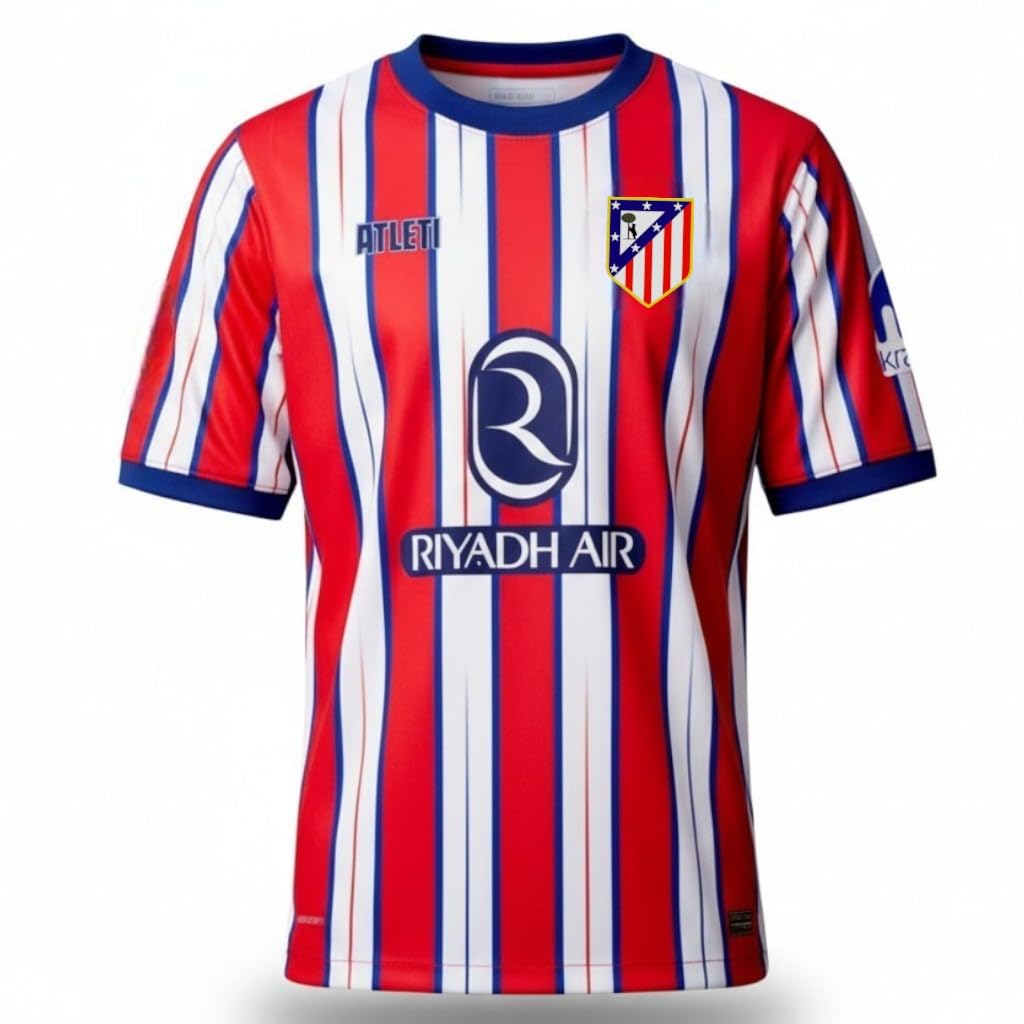 Atletico DE Madrid Camiseta Primera equipación Temporada 2024-2025 réplica Oficial - Tallas Adulto
