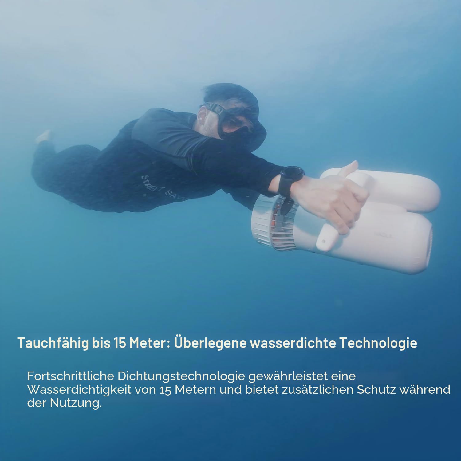 Sublue Hagul Unterwasser-Scooter, mit 2-Gang-Geschwindigkeitsschalter (1,1 m/s und 1,4 m/s), 15 m wasserdichter Unterwasser-Wasserscooter für Schwimmbecken von Kindern und Erwachsenen