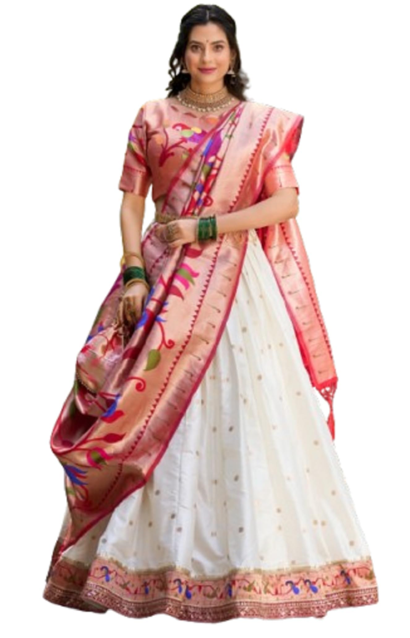 royalstyle Women's Heavy Jacquard Silk (Paithani) Fabric With Weaving Zari Work with Handmade Tassels Lehenga Choli Set-picture-44