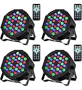 Par Lights, RGB LED DJ Stage Light Sound Activated 7 Modes Uplighting with DMX Remote Control for...