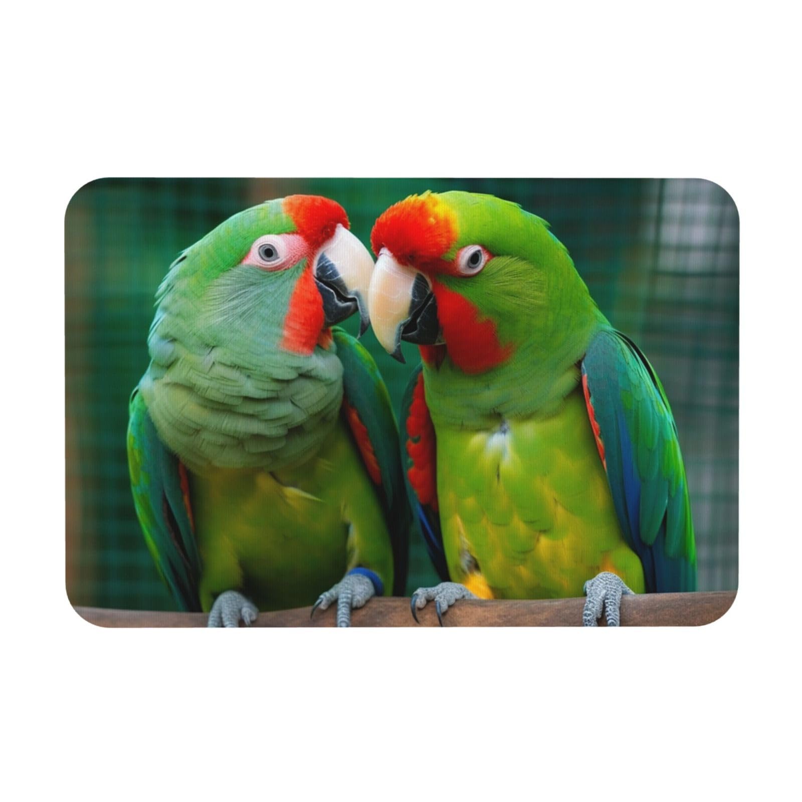 Tapis de bain perroquets amoureux pour une touche de tendresse