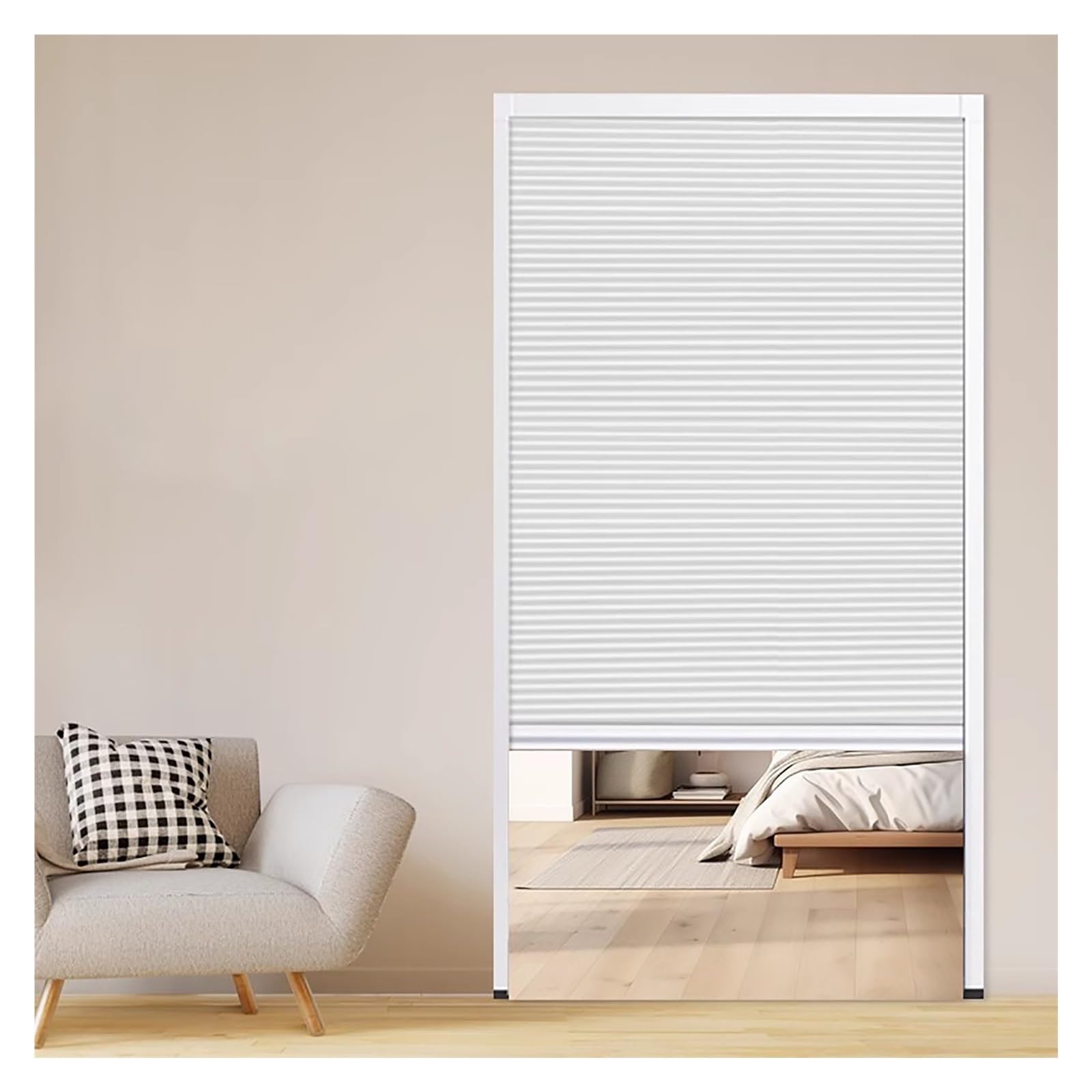 Séparateur d'intimité et porte pliante verticale avec cadre aluminium