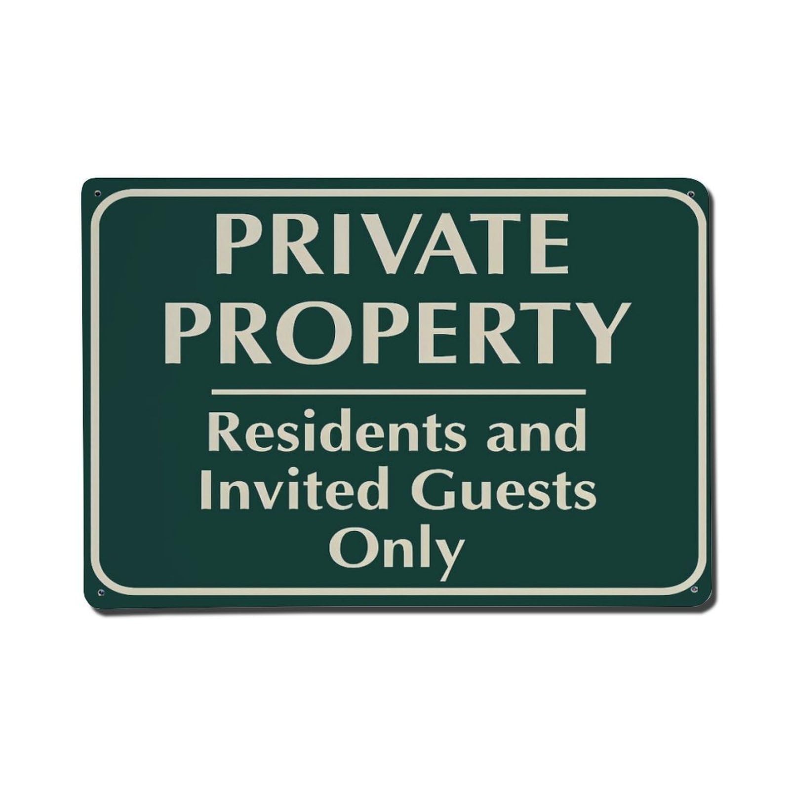 Ldfuieksufg Style Private Property Residents Only Sign Vintage Aluminium Metal Sign, Retro Wall Decor For Home, Bar, Garage & Farmhouse 20X30cm