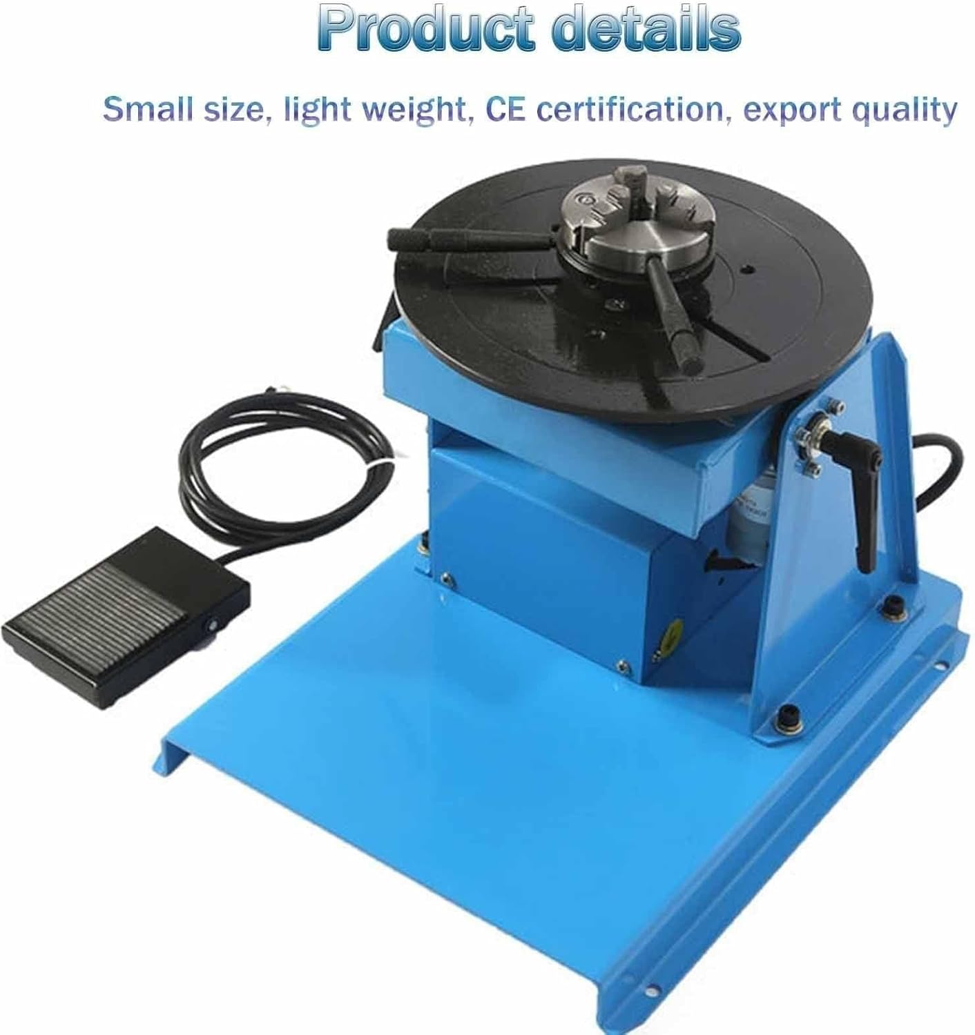 Welding turntable manipulator, welding positioner with foot switch, 3-jaw lathe chuck 2-10RPM workbench(WelderPositioner)