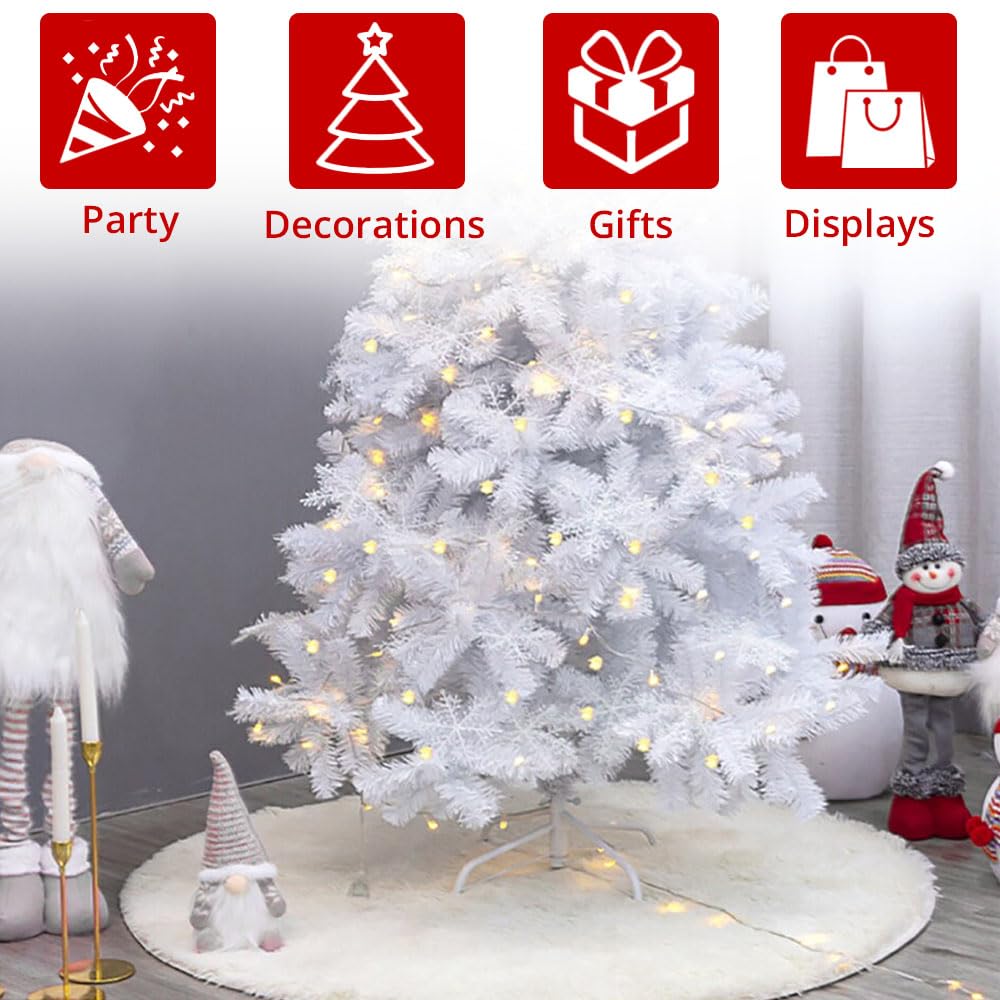 Manta para árbol de Navidad, color blanco, 90 cm de diámetro