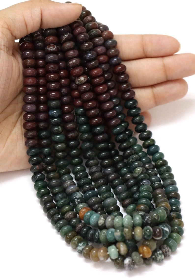 Perles en jaspe naturel poli de 8 mm de qualité supérieure pour l'enfilage de collier haut de gamme