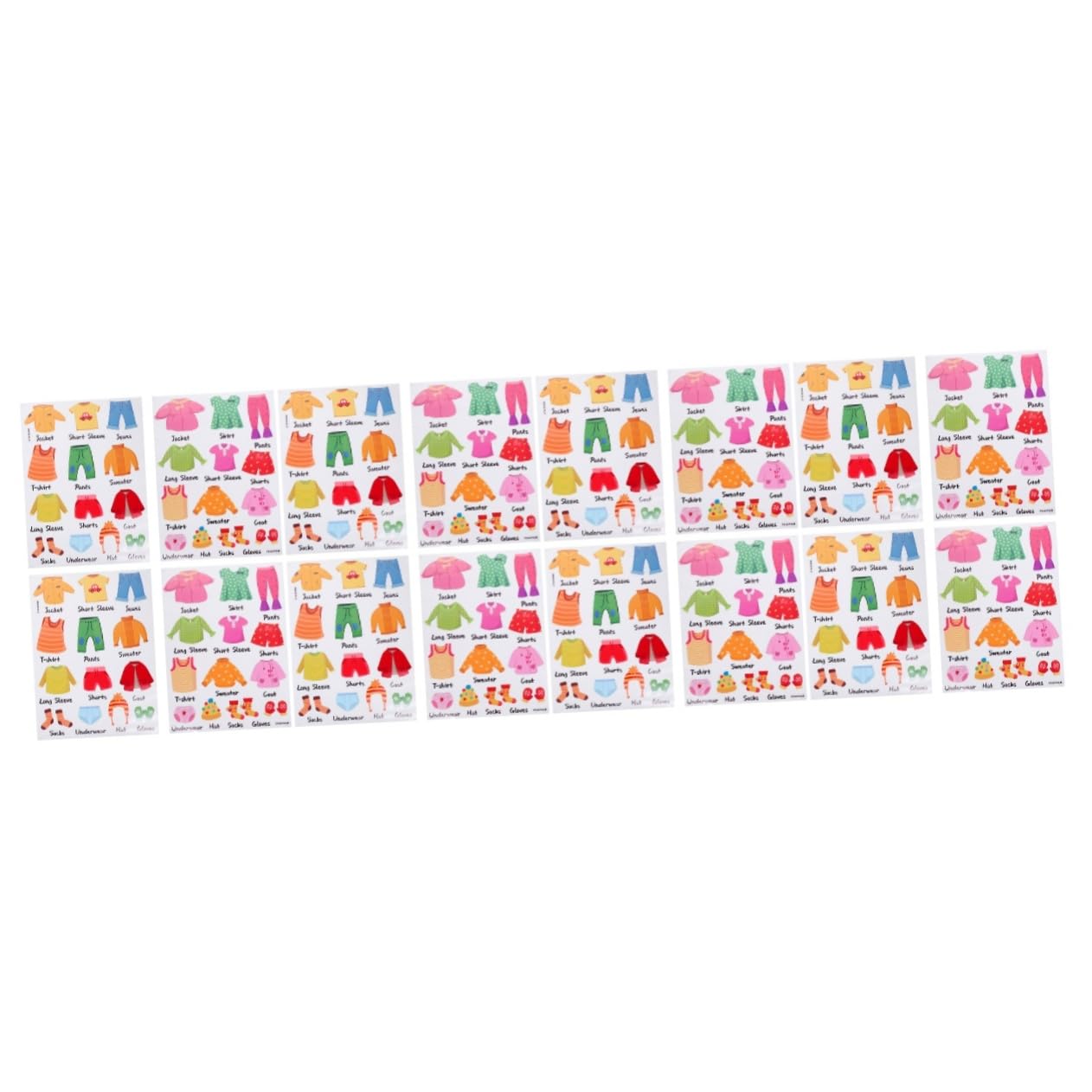Étiquettes de rangement vêtements enfants : lot 8 stickers autocollants armoire DIY