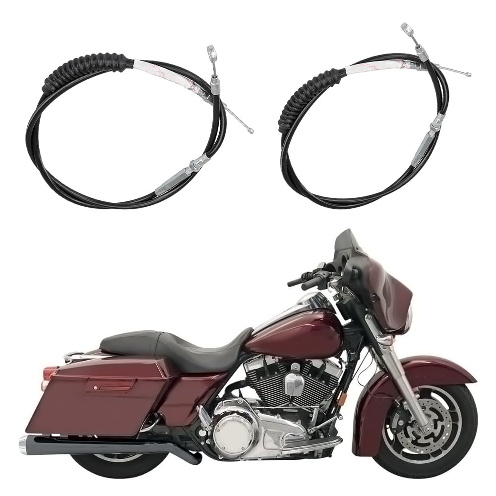 Baceyong - Cable de freno y embrague (1,8 m/5,9 pies, acero inoxidable, 2009-2013, compatible con Harley Road King Tri Glide Electra Glide, embrague de freno de acero trenzado para motocicleta