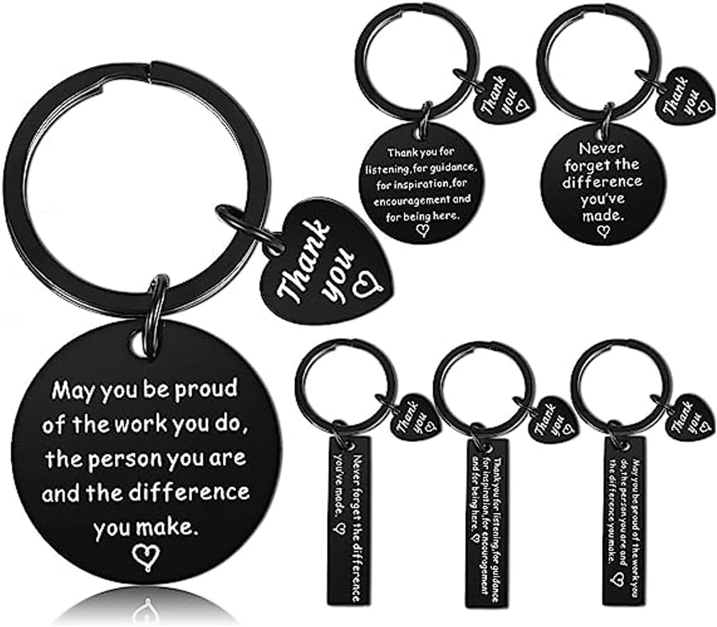 โ Xspring Appreciation Keychain Gifts, 6 Pieces Inspirational Keyrings, Thank You Gifts Appreciation Keychain Make a Difference Keychain Appreciation Gifts for Coworker Nurse Teacher