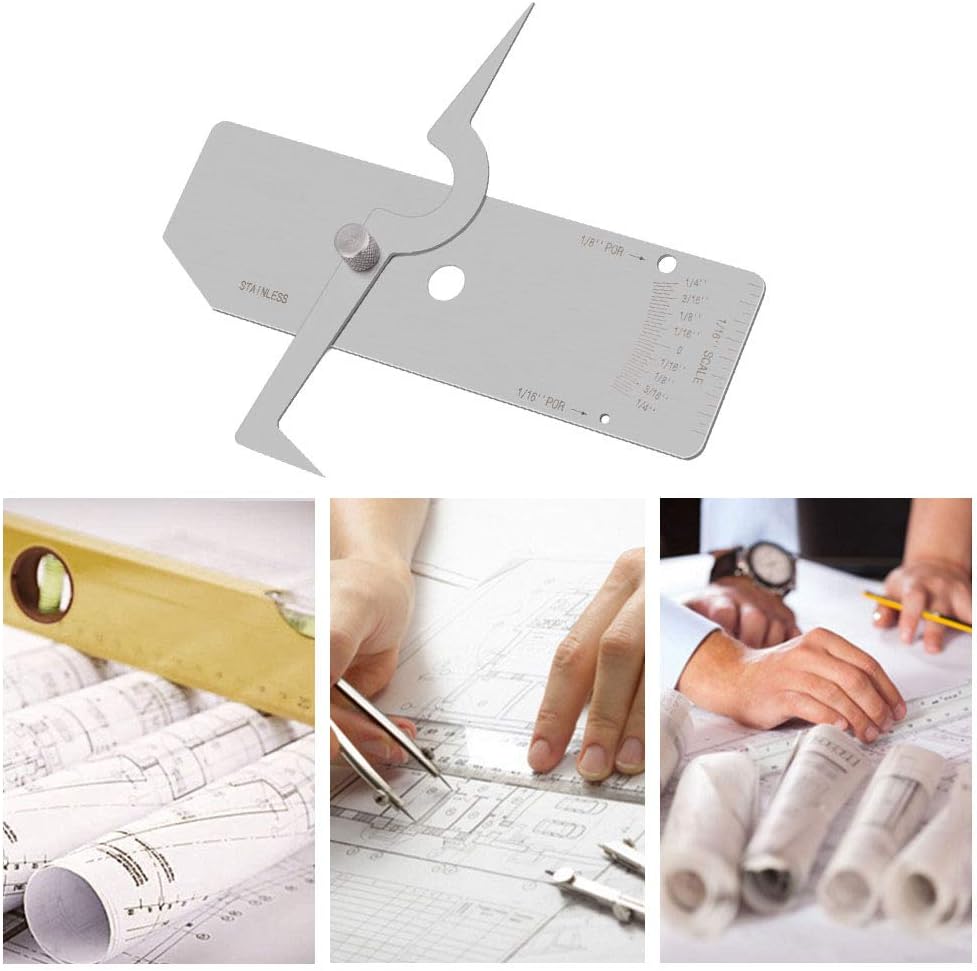 Precision Stainless Steel V-WAC Type Undercut Single Fillet Weld Depth Welding Measure Inspection Tools (Inch)