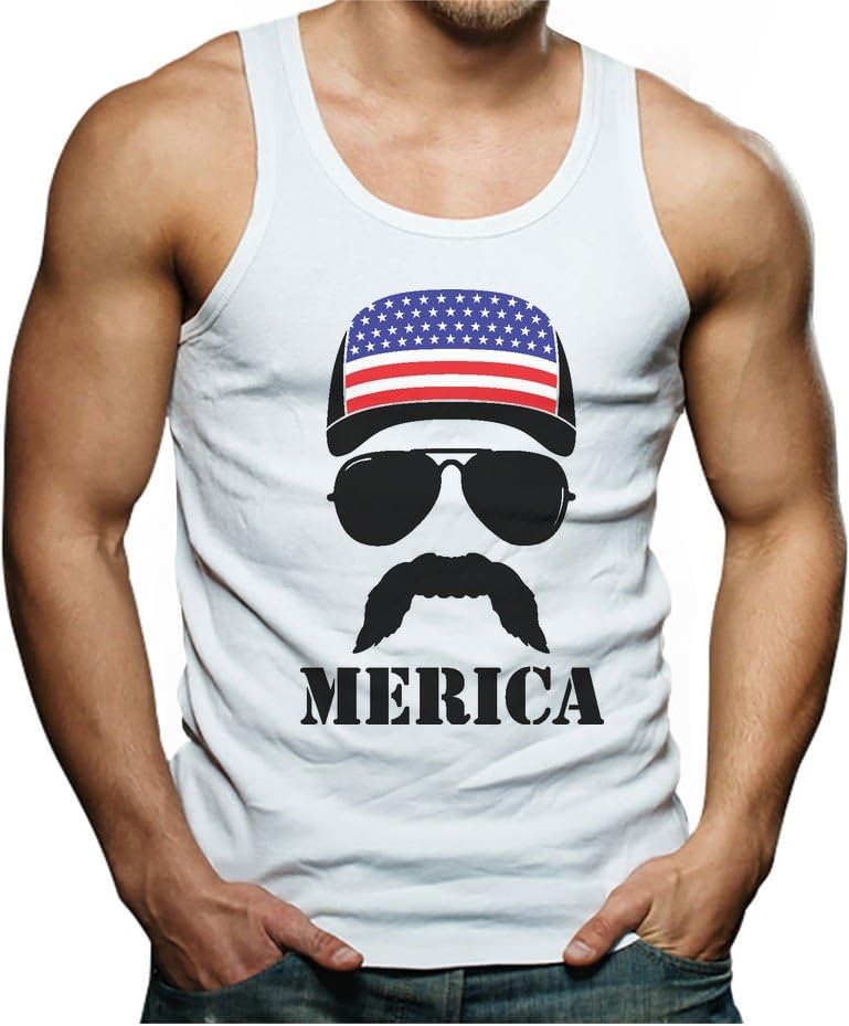 Tstars American Flag Tank Top for Men - USA Patriotic 4th of July Shirt | Merica Sleeveless Tops for Memorial Day