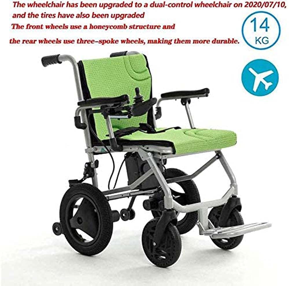 Ligero Plegable De Silla De Ruedas Eléctrica, De Doble Motor, Manual De Silla De Ruedas Eléctrica De Doble Propósito, Silla De Ruedas Plegable ​Ultra-Ligera De Aluminio,Controlador Dual,Air transport